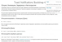 Toast Notifications Bootstrap 4 (Сниппеты Bootstrap)