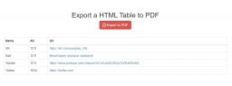 Экспорт HTML таблицы в PDF (Сниппеты Bootstrap)